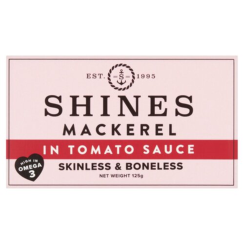 Shines Irish Mackerel Skinless & Boneless in Tomato Sauce (125 g)
