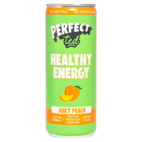 Perfect Ted Juicy Peach Green Tea Energy Drink Can (250 ml)