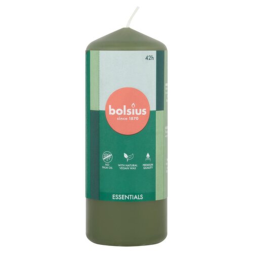 Bolsius Essentials Olive Green Pillar Candle Medium 150x58mm (1 Piece)
