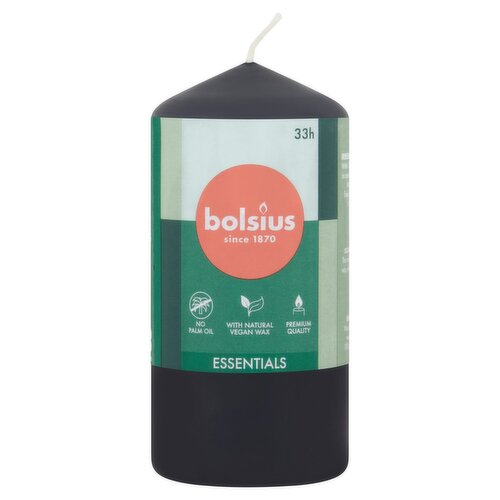 Bolsius Essentials Stormy Grey Pillar Candle Small 33Hour (1 Piece)