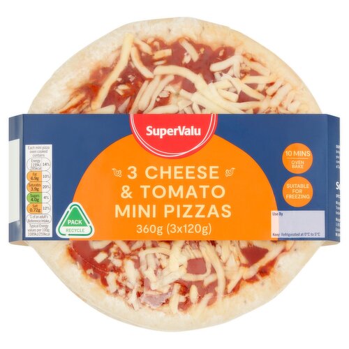 SuperValu 3 Cheese & Tomato Mini Pizzas (360 g)