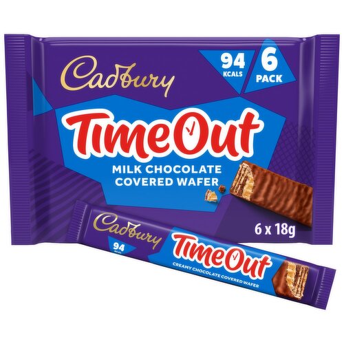 Cadbury Timeout Milk Chocolate Wafer Bar 6 Pack (18 g)