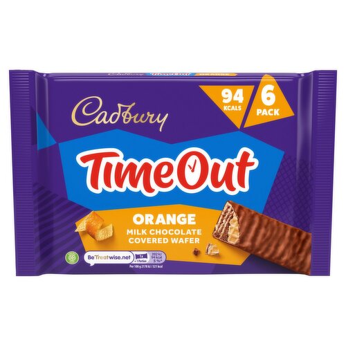 Cadbury Timeout Orange Milk Chocolate Wafer Bar 6 Pack (18 g)