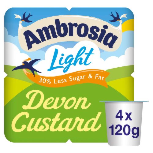 Ambrosia Light Devon Custard 4 Pots (120 g)
