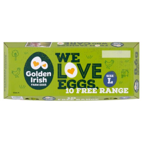 Golden Irish Free Range Large Eggs (10 Piece)