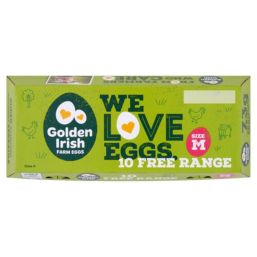 Golden Irish Free Range Medium Eggs (10 Piece)