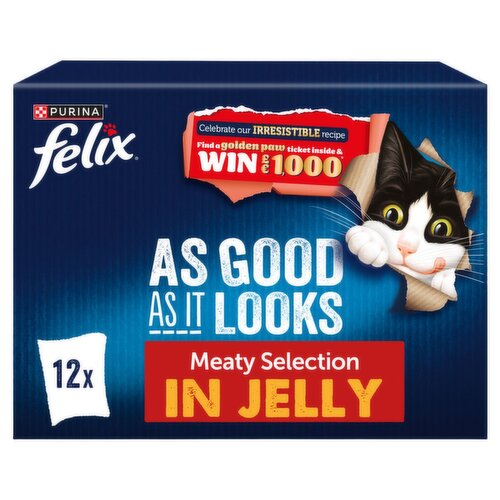 Felix As Good As it Looks Meaty Selection in Jelly Wet Cat Food 12 Pack (85 g)