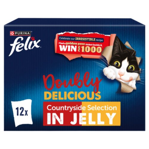 Felix Doubly Delicious Countryside Selection in Jelly Cat Food 12 Pack (85 g)