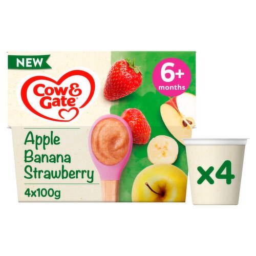 Cow & Gate Apple Strawberry Banana Cup 4 Pack (100 g)