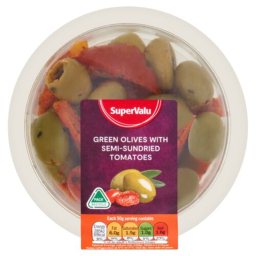 SuperValu Green Olives with Semi-Sundried Tomatoes (150 g)