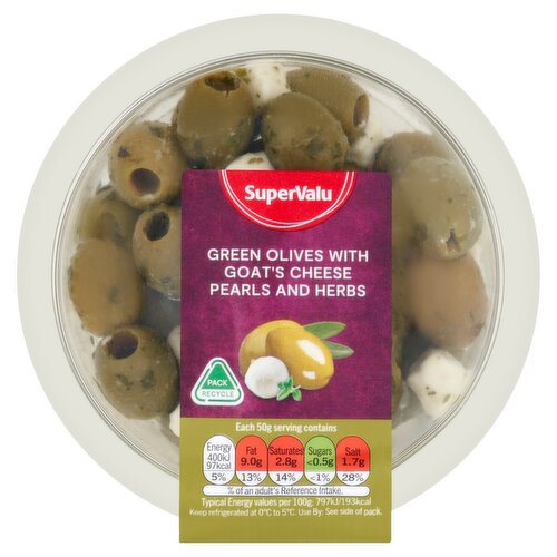 SuperValu Green Olives with Goat's Cheese Pearls And Herbs (150 g)