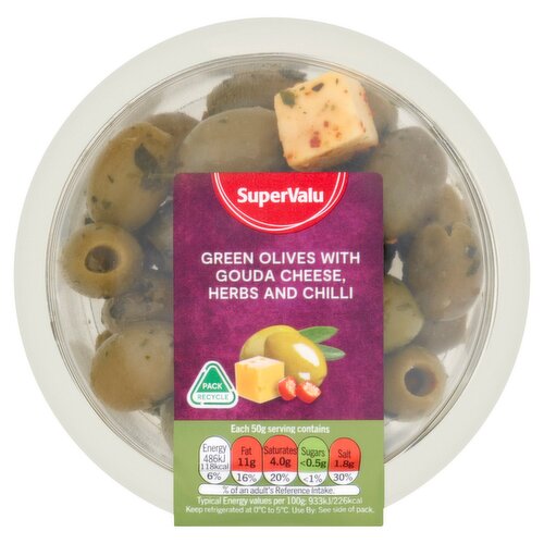 SuperValu Green Olives with Gouda Cheese Herbs & Chilli (150 g)