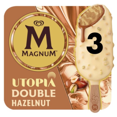 Magnum Utopia Double Hazelnut Ice Cream Stick 3 Pack (85 ml)