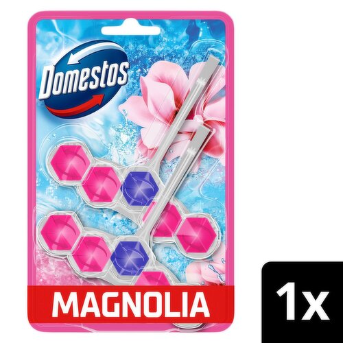 Domestos Power 5 Magnolia Toilet Rim Block 2 Pack (100 g)