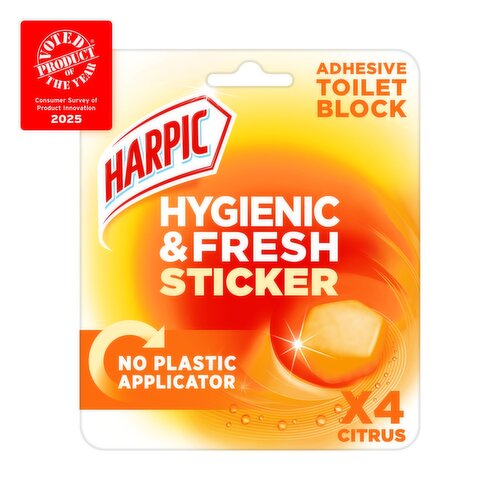 Harpic Citrus Hygienic & Fresh Sticker Toilet Block (4 Piece)