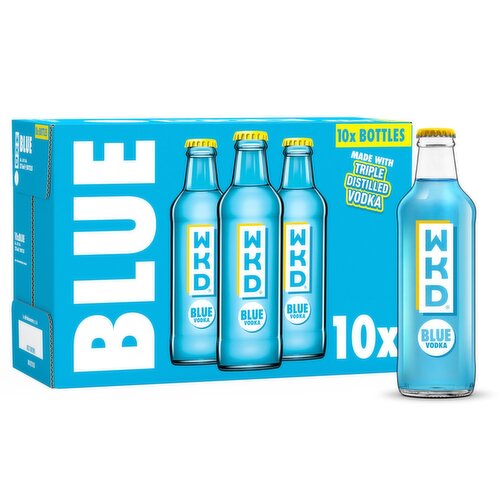 WKD Blue Vodka Mix Bottle 10 Pack (275 ml)