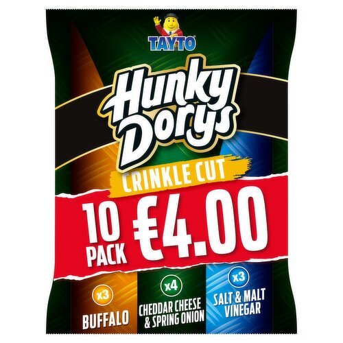 Tayto Hunky Dorys Variety Crinkle Cut Crisps 10 Pack (25 g)