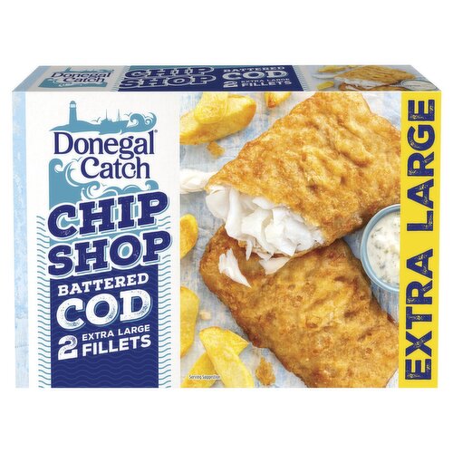 Donegal Catch Chip Shop Battered Cod 2 Extra Large Fillets (300 g)