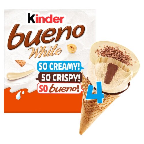 Kinder Bueno White Cone Ice Cream 4 Pack (90 ml)