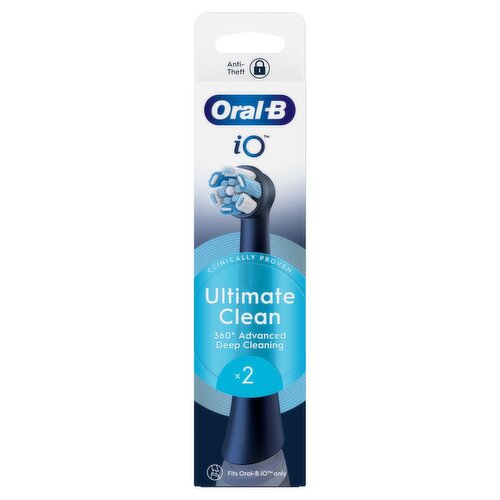 Oral-B iO Ultimate Clean Black Refill Heads 2 Pack (1 Piece)