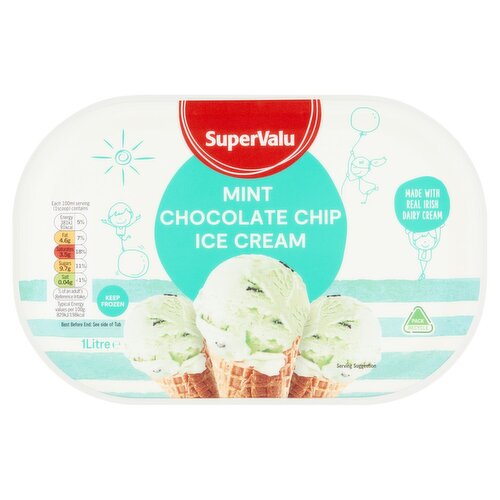 SuperValu Mint Chocolate Chip Ice Cream Tub (1 L)