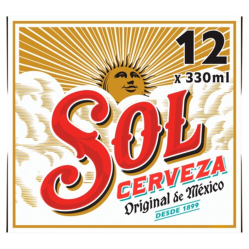 Sol Cerveza Lager Bottles 12 Pack (330 ml)