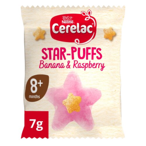 Nestle Cerelac Banana & Raspberry Star-Puffs Snacks 8+ Months (7 g)