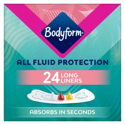 Bodyform All Fluid Protection Long Panty Liners 24 Pack (24 Piece)
