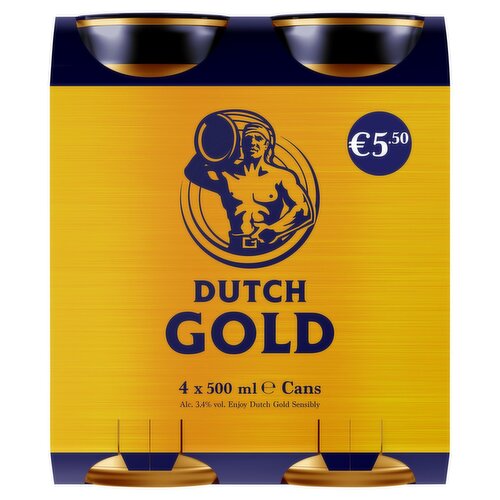 Dutch Gold Beer Can 4 Pack (500 ml)