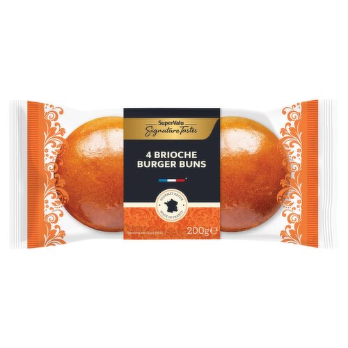 SuperValu Signature Tastes Plain Brioche Burger Bun 4 Pack (200 g)