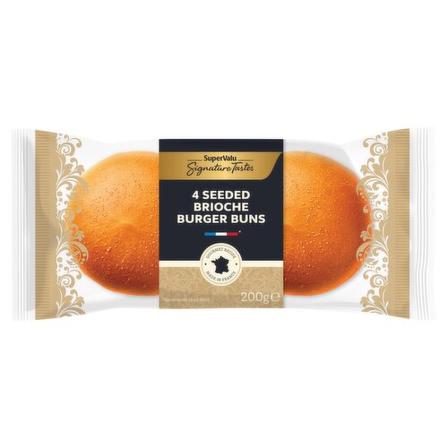 SuperValu Signature Tastes Seeded Brioche Burger Bun 4 Pack (200 g)