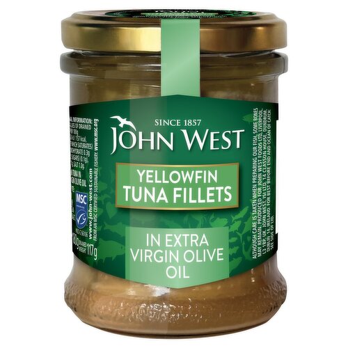John West Yellowfin Tuna Fillets in Extra Virgin Olive Oil Jar (180 g)