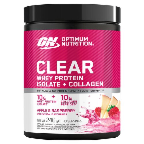 Optimum Nutrition Apple & Raspberry Clear Whey Protein & Collagen (240 g)