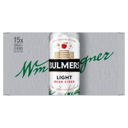 Bulmers Light Cider Can 15 Pack (500 ml)