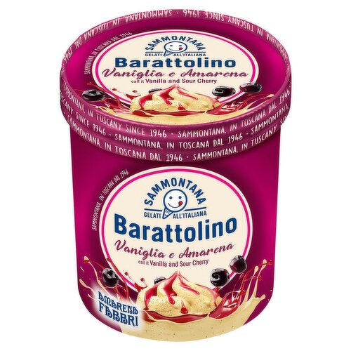 Sammontana Vanilla & Sour Cherry Gelato Tub (500 g)