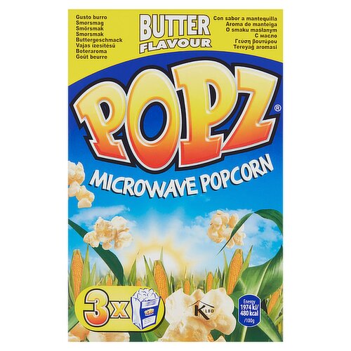 Popz Butter Microwave Popcorn 3 Pack (90 g)