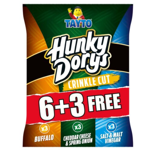 Tayto Hunky Dorys Variety Crinkle Cut Crisps 6+3 Free (25 g)
