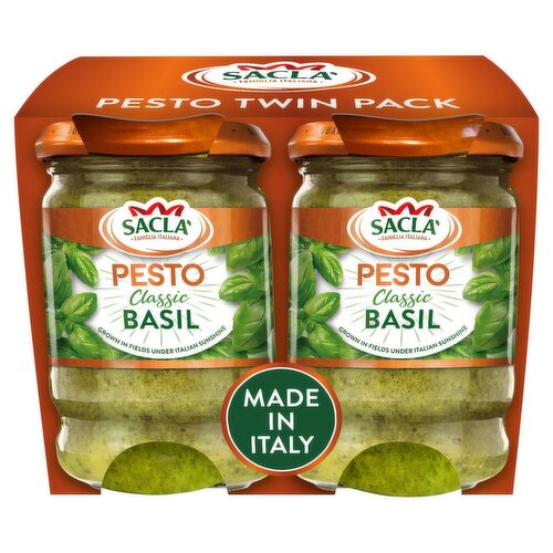 Sacla Classic Basil Pesto Twin Pack (190 g)