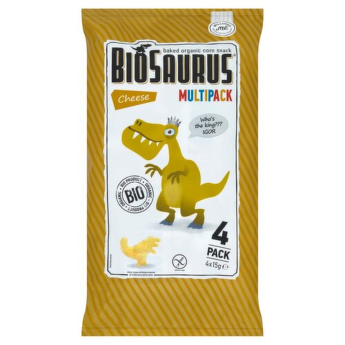 BioSaurus Cheese Baked Organic Corn Snack 4 Pack (180 g)