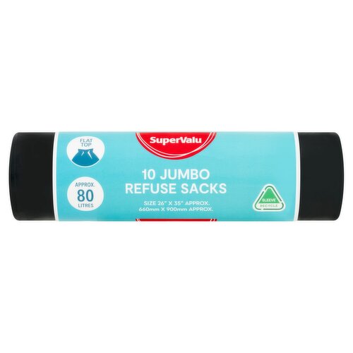 SuperValu Jumbo Refuse Sacks 80 Litre (10 Piece)
