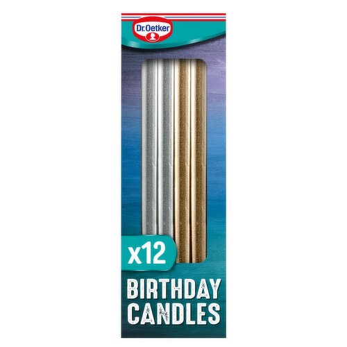 Dr.Oetker Metallic Birthday Candles 12 Pack (1 Piece)
