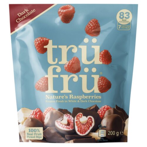 TruFru Raspberries in White & Dark Chocolate (200 g)