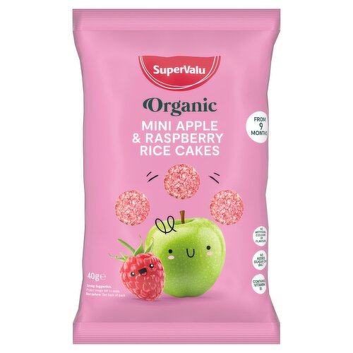 SuperValu Organic Mini Apple & Raspberry Rice Cakes (40 g)