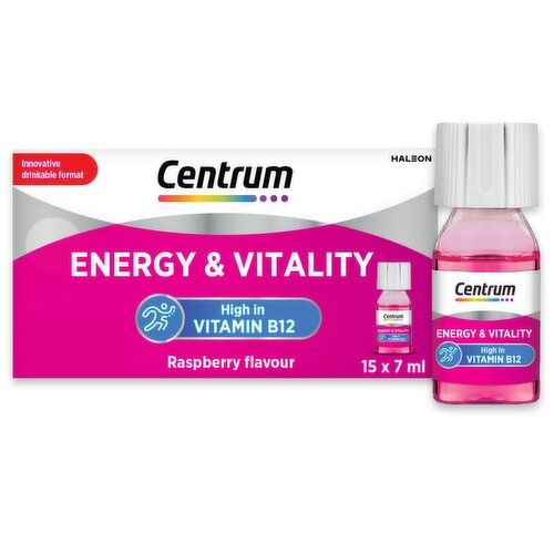 Centrum Energy & Vitality Raspberry Vitamin B12 Shot 15 Pack (7 ml)