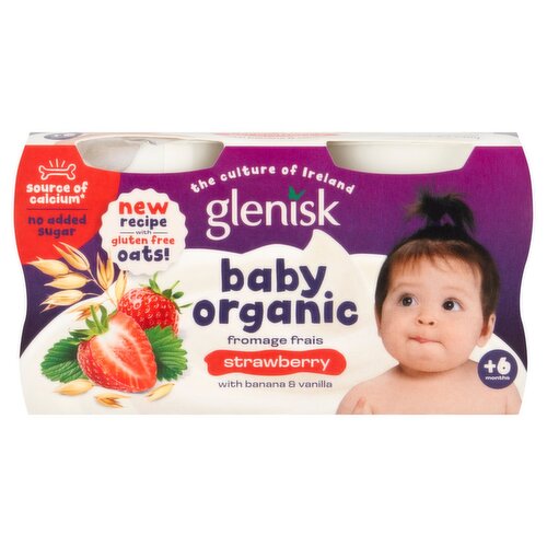 Glenisk Baby Organic Strawberry Fromage Frais 4 Pack (60 g)