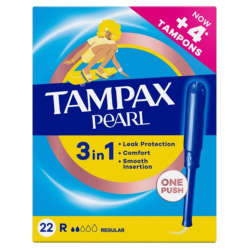 Tampax Pearl Regular Tampons With Applicator (22 Piece)