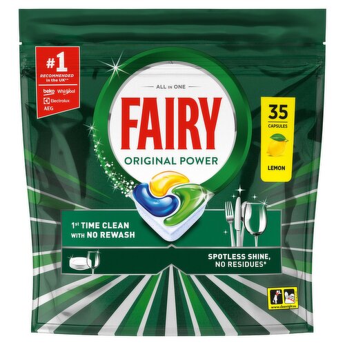 Fairy Original Power All in One Lemon Dishwasher Tablets (35 Piece)