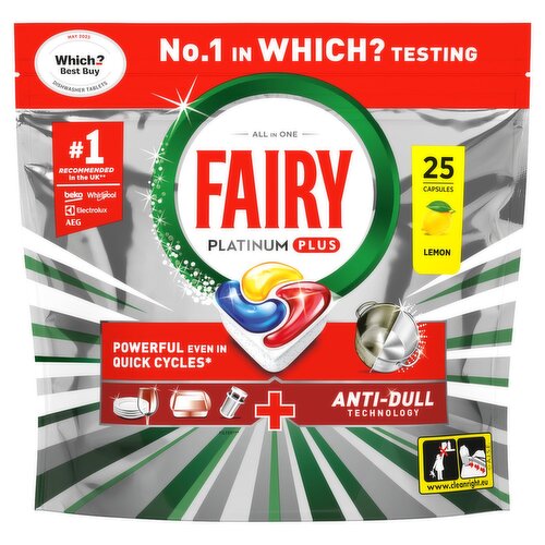 Fairy Platinum Plus Lemon Dishwasher Tablets (25 Piece)