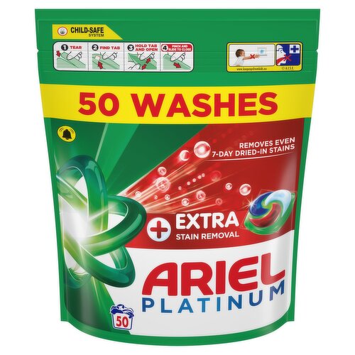 Ariel Platinum Extra Stain Removal Laundry Pods 50 Washes (1.27 kg)