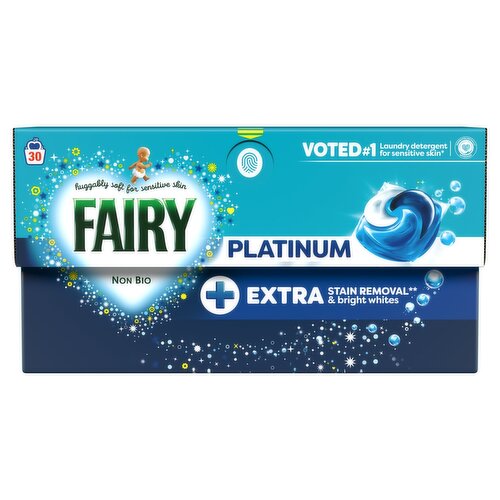 Fairy Non Bio Platinum +Extra Stain Removal Laundry Pods 30 Washes (987 g)